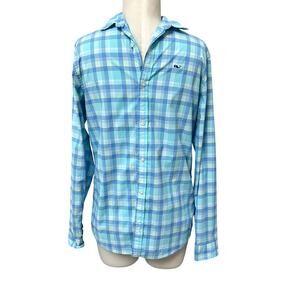 Vineyard Vines Performance Plaid Button Down Shirt Boys Large 16